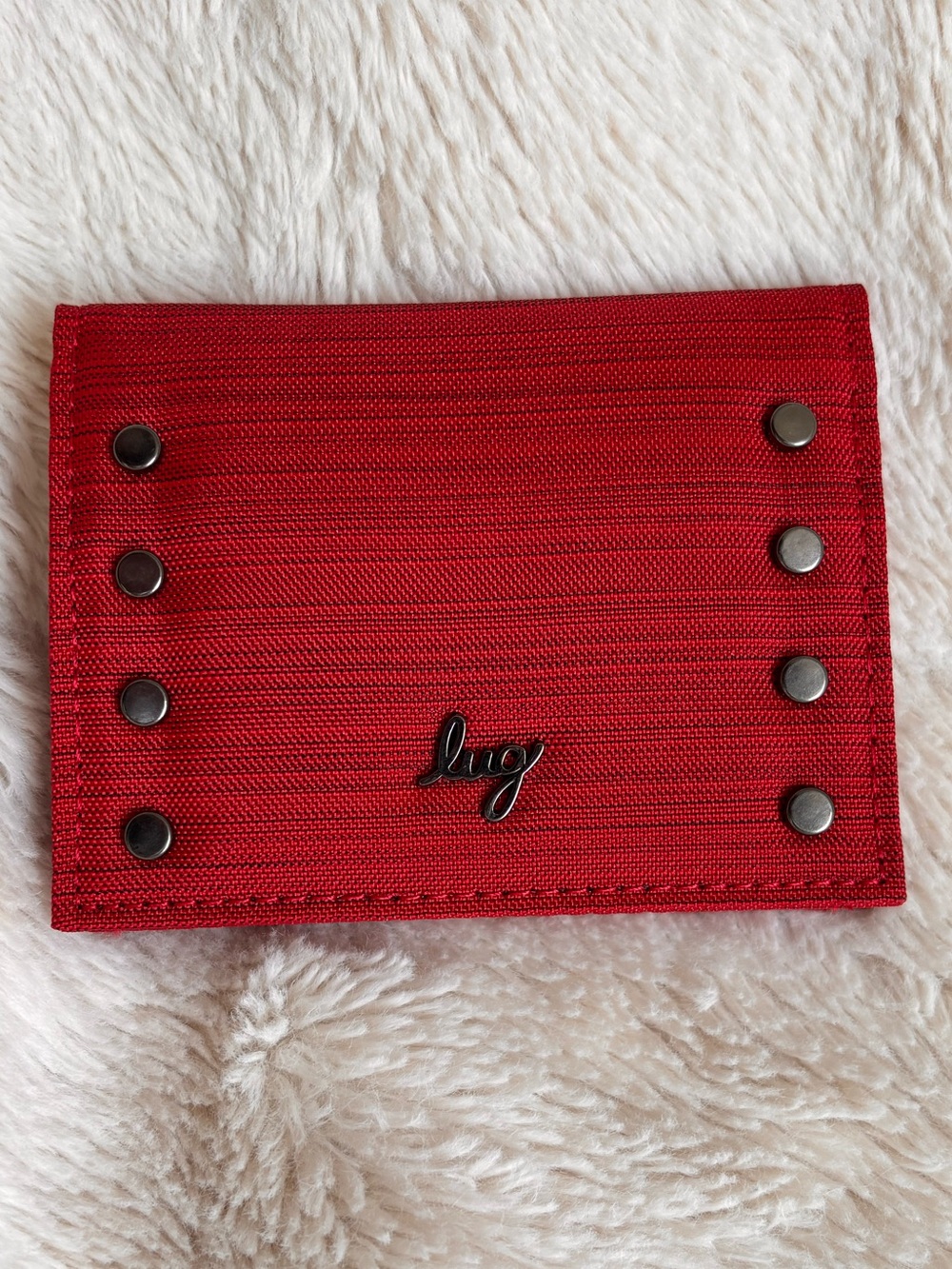 NWT Lug Walkover RFID Wallet - Brushed Poppy Red